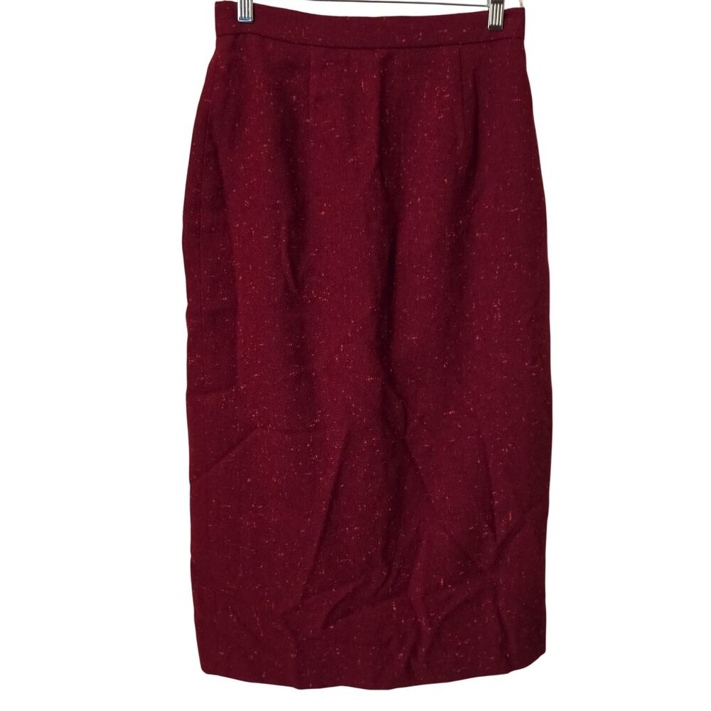 Lily and Taylor 100% Wool Midi Skirt Button and Zip Closure High Waisted Size 6